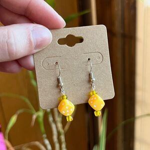 Yellow Dice Earrings